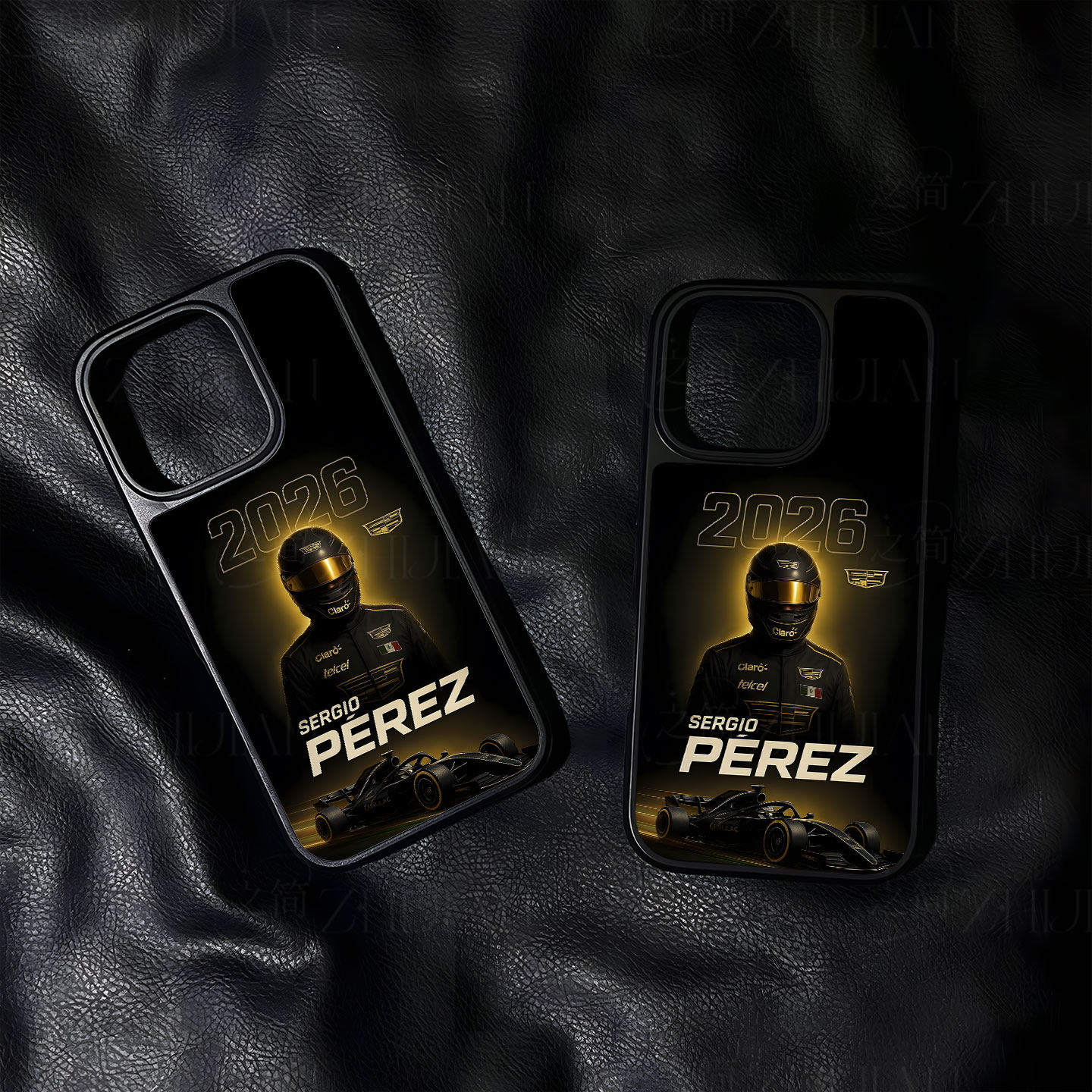 佩雷兹F1赛车大孔黑框玻璃磨砂磁吸碳纤纹手机壳适用苹果iphone17promax华为小米14PROP70ULTRA小米17PROMAXP