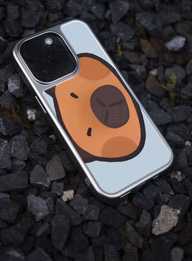 小熊头像电镀玻璃黑框磨砂手机壳适用苹果iphone17promax华为华为PURA80PROPLUS华为PURA80ULTRA小米15PRO小