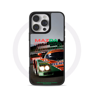 马自达787B大孔黑框玻璃磨砂磁吸碳纤纹手机壳适用苹果iphone17promax华为MATE60PROMATE80PRO小米14PRO小米1