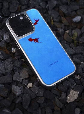 红鱼碧水电镀玻璃黑框磨砂手机壳适用苹果iphone17promax华为VIVOX200PROMINI华为P60PRO华为MATE60PROPLUS小