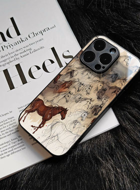 苹果17promax群马绘玻璃手机壳马年新年祝福有钱适用苹果华为红米K90PROMAXVIVOX200至尊OPPOK12X红米TURBO4P