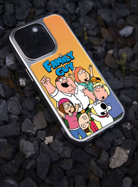 恶搞之家电镀玻璃黑框磨砂手机壳适用苹果iphone17promax华为VIVOX200PROMINIOPPORENO12华为MATE70PROPLUS华