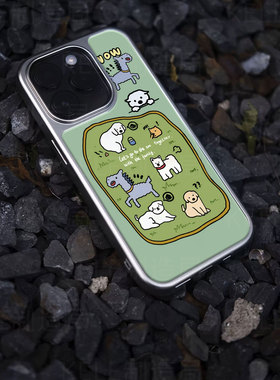 家庭动物园电镀玻璃黑框磨砂手机壳适用苹果iphone17promax华为华为PURA70PROPLUS华为P60PRO华为PURA70ULTRA