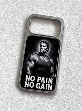 健身肌肉男手机壳大孔电镀黑框碳纤维二合一玻璃适用苹果17promax华为PURA80ULTRAP60PROPURA70PROPLUSMATE70