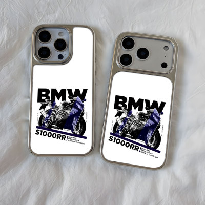 宝马S1000RR大孔电镀黑框磨砂磁吸碳纤纹手机壳适用苹果iphone17promax华为15/16PLUS小众个性全包按键