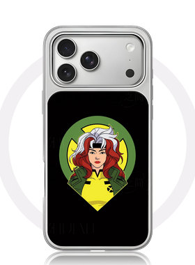 X战警罗刹女大孔黑框玻璃磨砂磁吸碳纤纹手机壳适用苹果iphone17promax华为P70PROMATE60PROMATE80PRO15/16PL