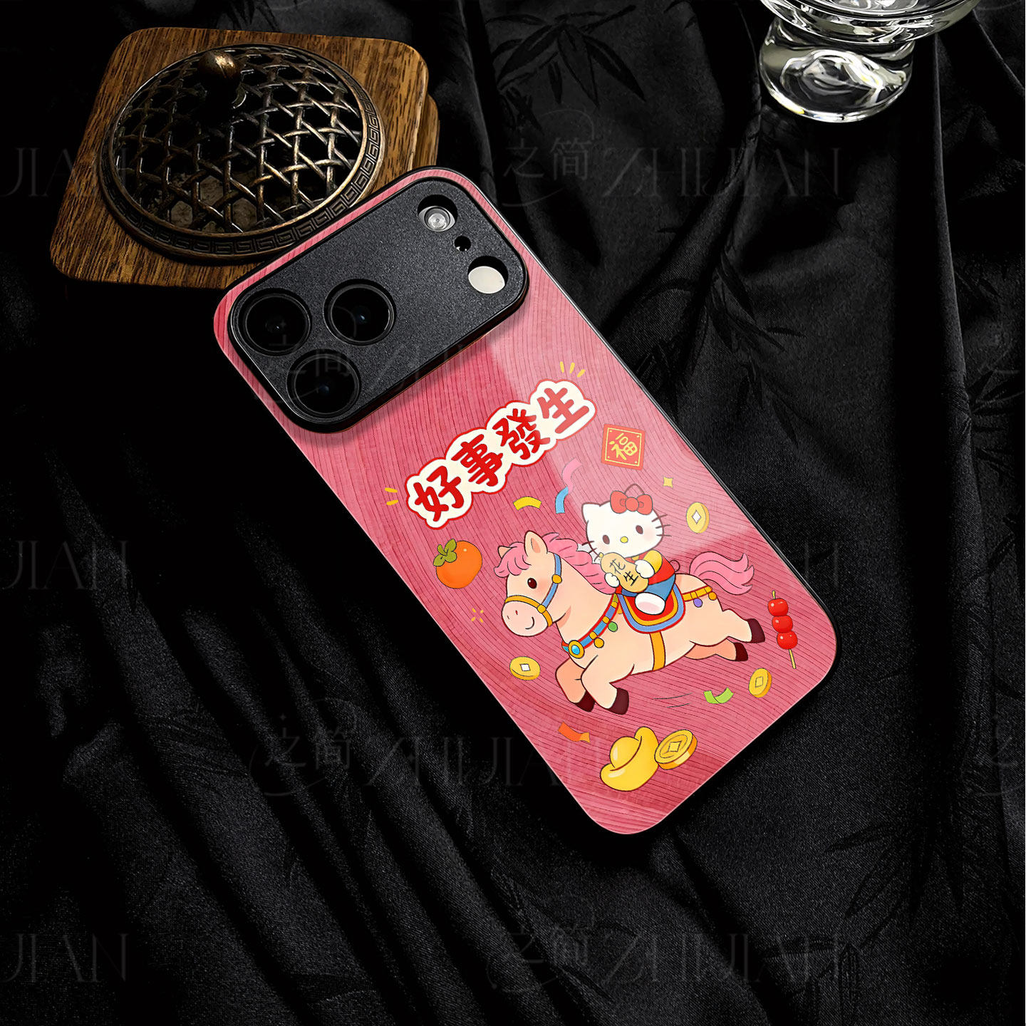 苹果17promax马年好事发生h玻璃手机壳马年新年祝福有钱适用苹果华为红米NOTE15PROPLUS一加ACE5至尊版MATE70