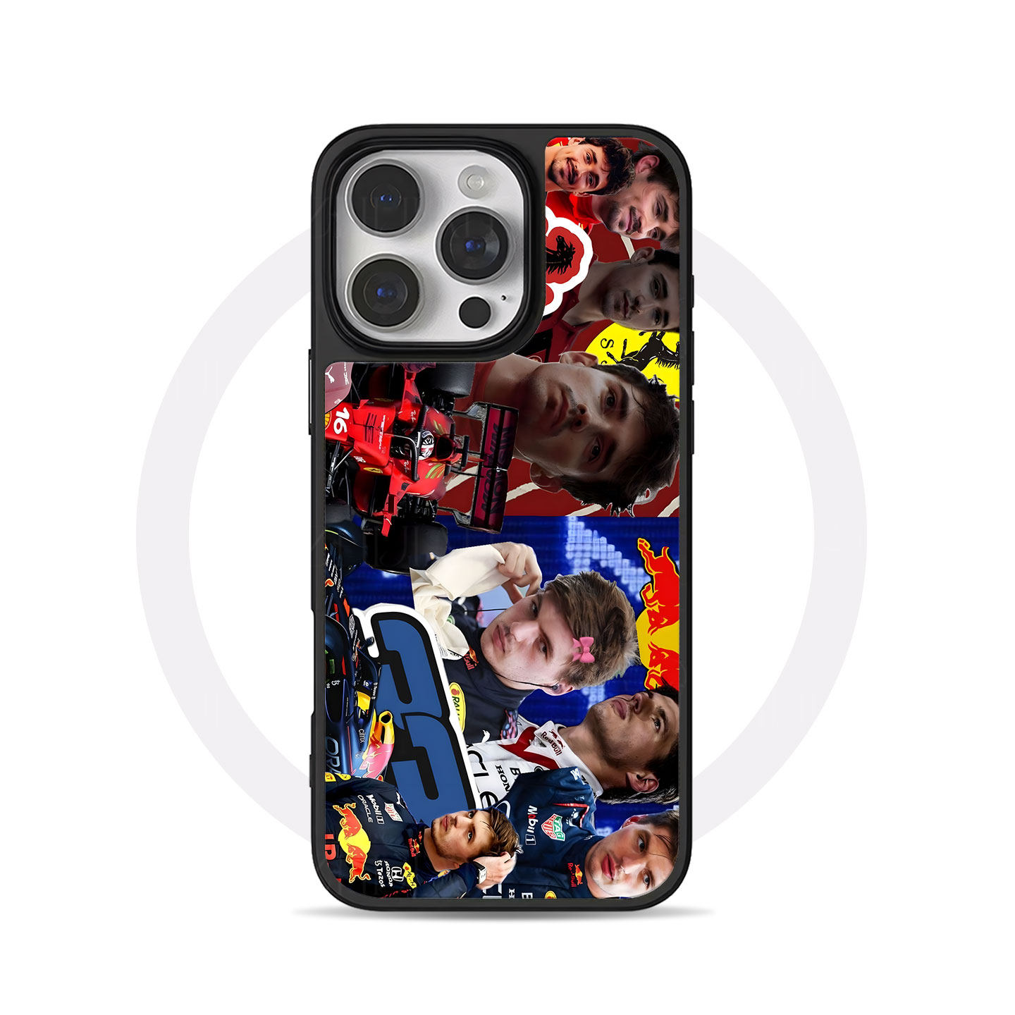 F1双雄大孔黑框玻璃磨砂磁吸碳纤纹手机壳适用苹果iphone17promax华为P80PRO小众个性P70ULTRAMATE60PRO