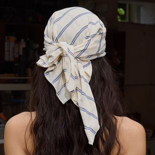 BlingCharm*街头休闲条纹时髦百搭裹胸搭配包头头巾方巾裹裙男女