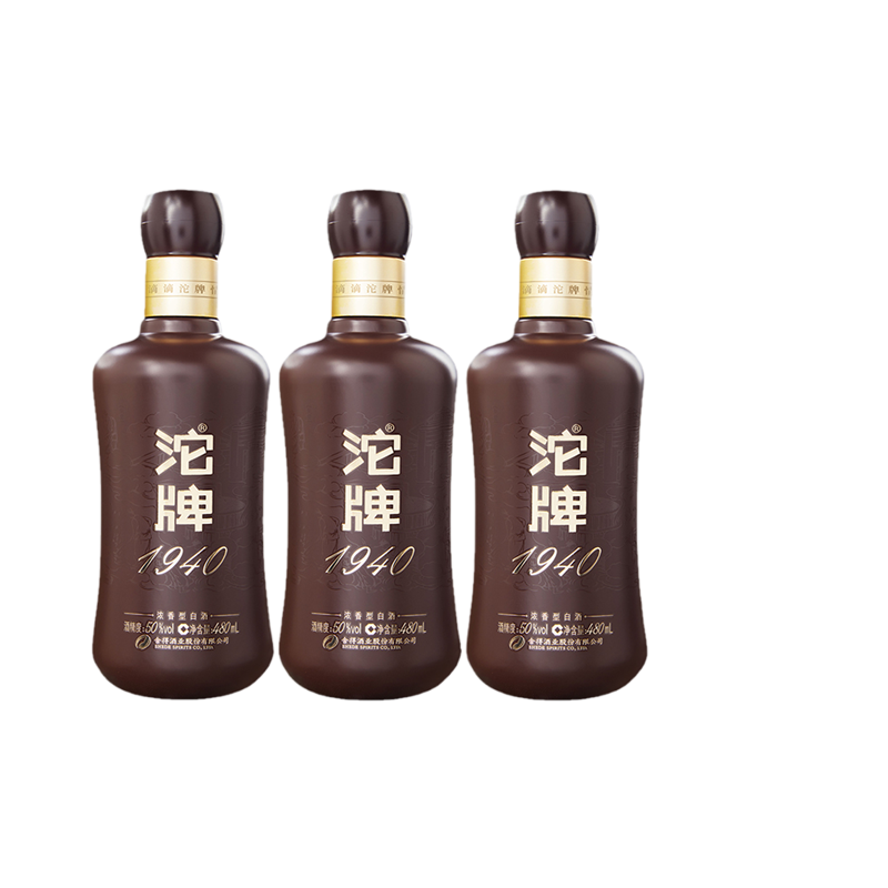 舍得酒沱牌1940咖啡色50度480ml*3瓶绒布袋浓香型高度白酒