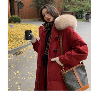 新款 胡楚靓网红爆款 ins冬季 中长款 过膝小个子棉服外套 羽绒服女装