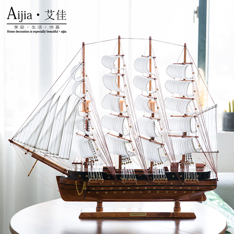 新版上市2020滿載而歸壹帆風順帆船模型擺件實木仿真贈禮定制刻字在類目 家居飾品, 工藝船中 - 來自Buy2taobao.com提供專業的淘寶代購服務