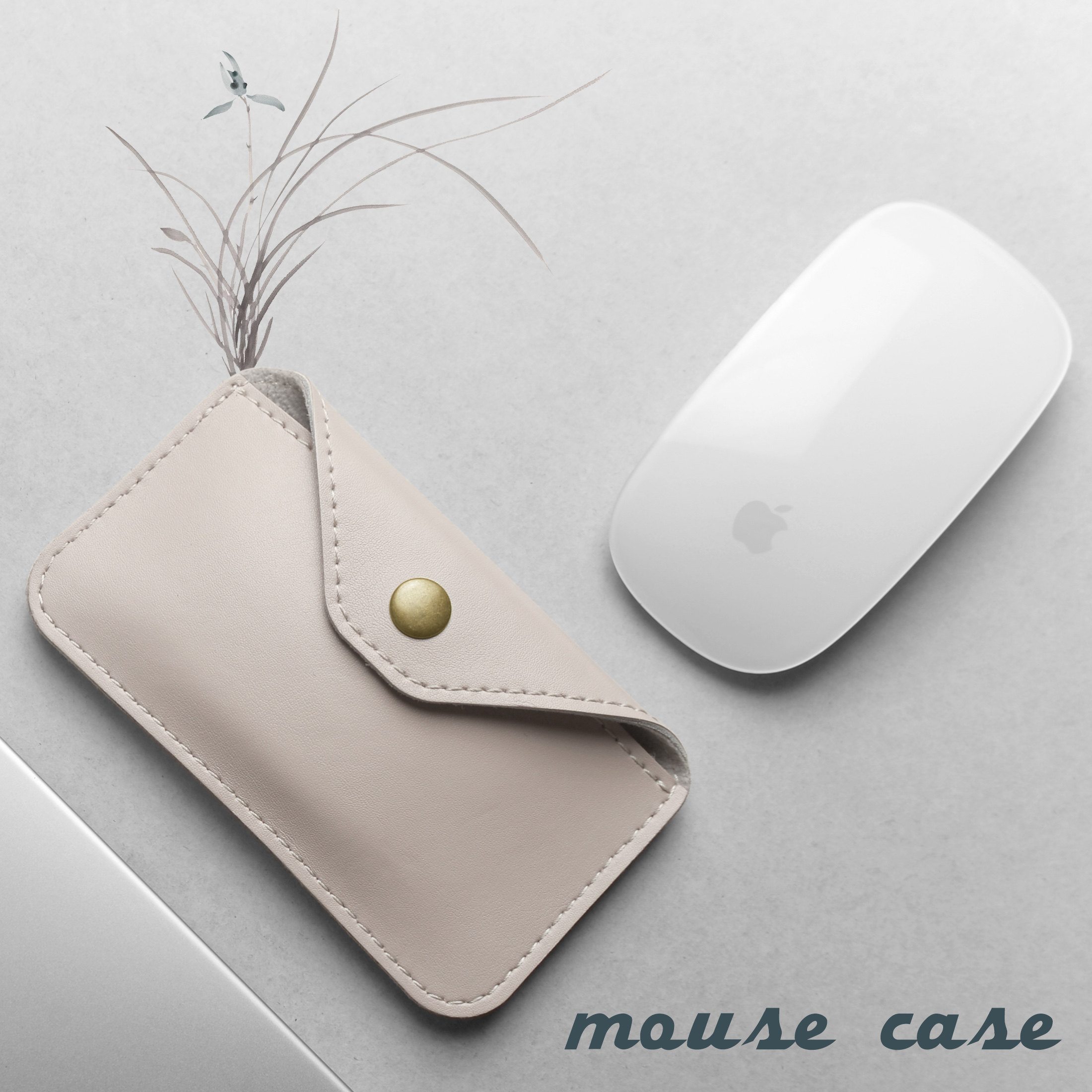 适用于Apple苹果MagicMouse鼠标真皮便携收纳包微软罗技鼠标皮套