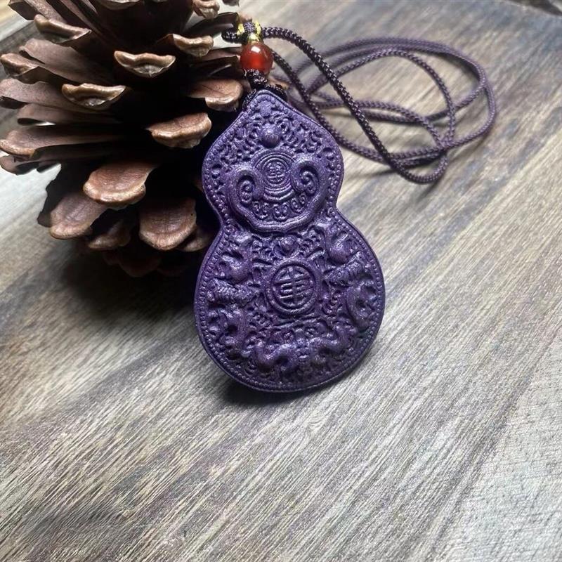 吉祥】《紫气东来》葫芦非遗合香珠项链挂件手工制作双面雕刻挂脖