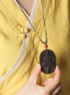 吉祥】天然黑龙涎合香十二生肖转运牌本命佛像八大守护神挂件