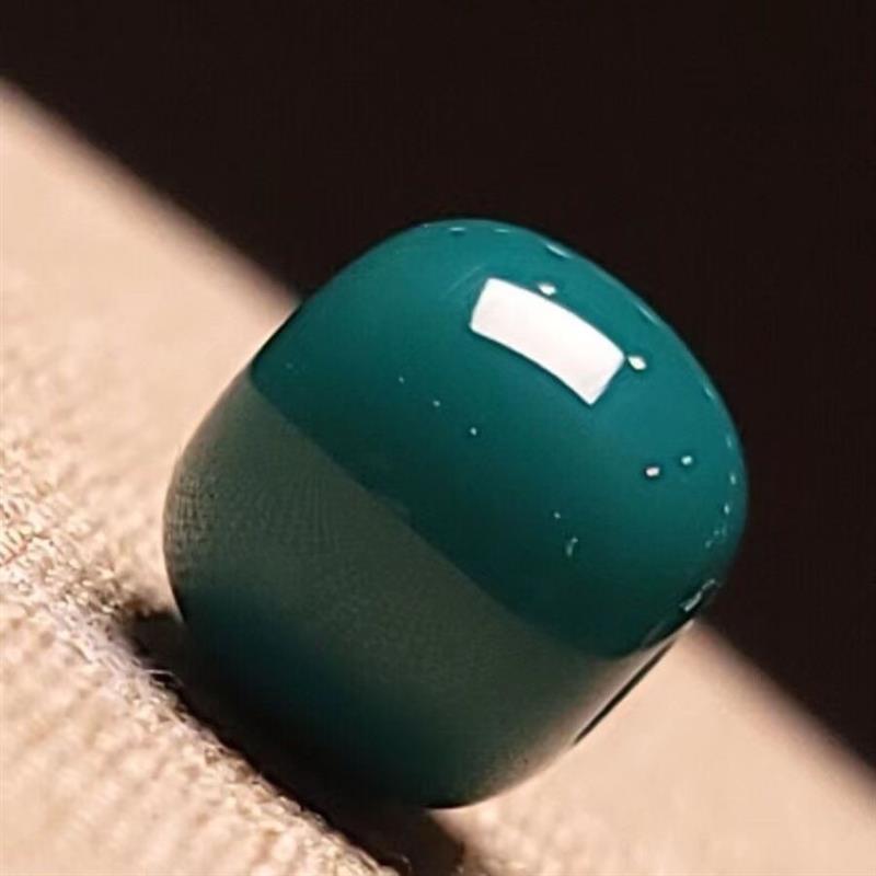 精品收藏级玉化绿松石老型珠顶珠天然原矿丫角山玉化琉璃