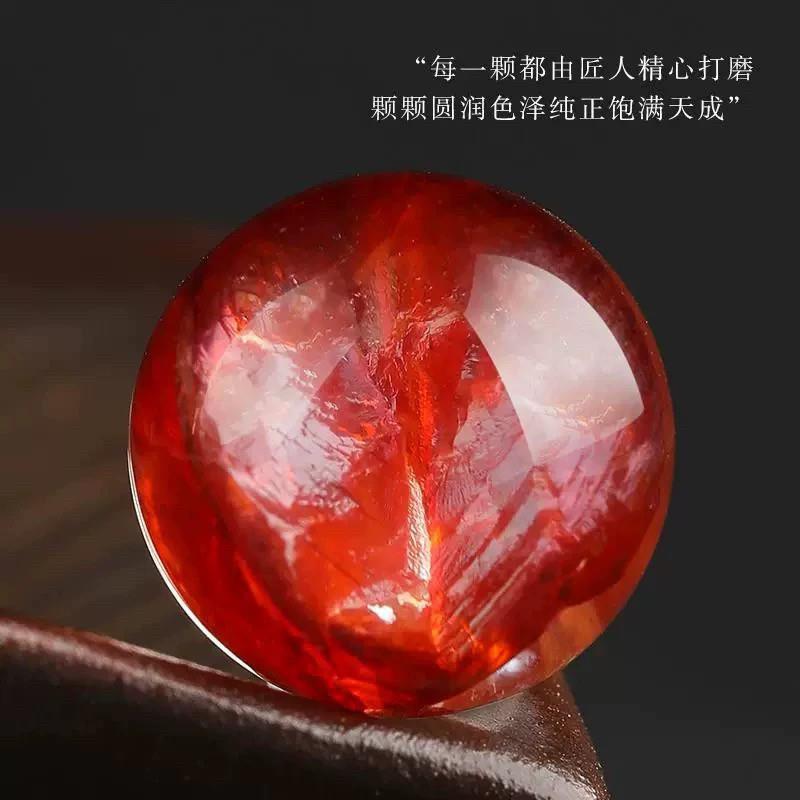 吉祥】天然红胶花球水晶原石打磨七星阵家居办公装饰东海水晶