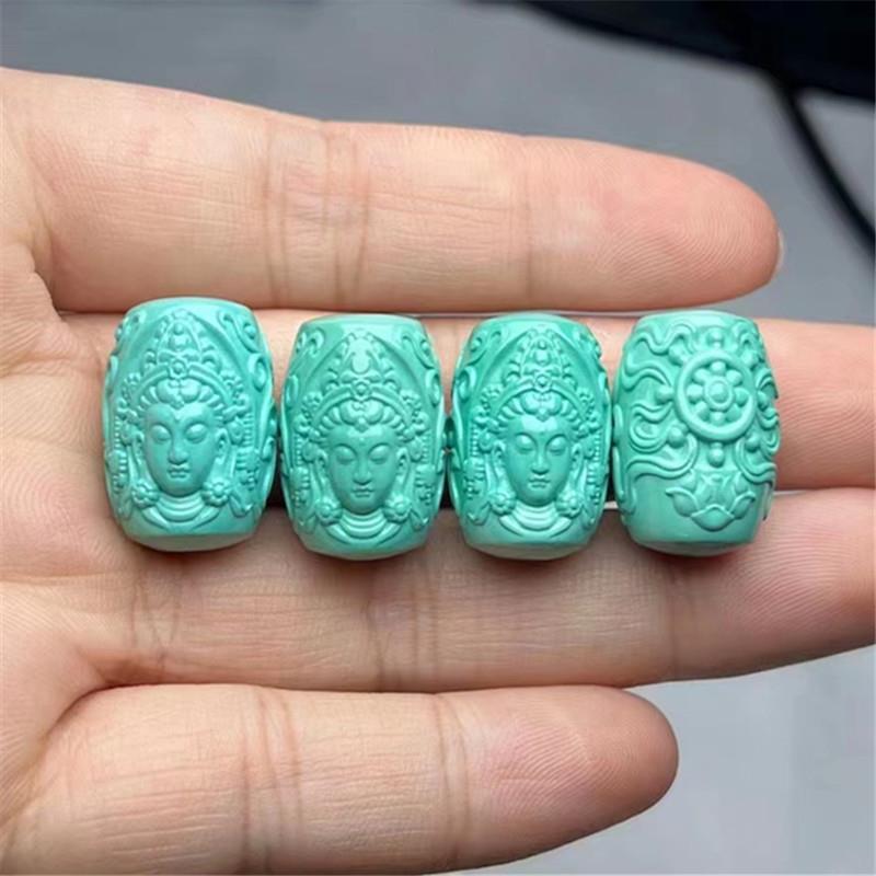 吉祥】高瓷蓝绿松石面包圈垫片背云三通观音隔片隔珠顶珠弟子珠计