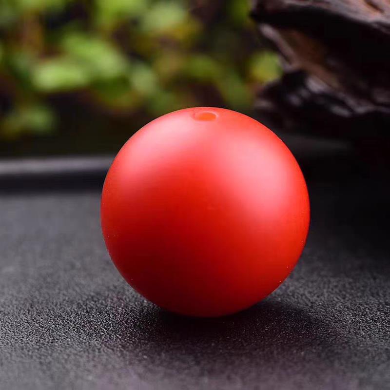 保山南红单珠柿子红圆珠配珠磨砂红星月菩提文玩石英岩配饰配件
