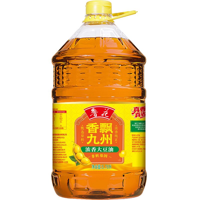 【鲁花直营】鲁花香飘九州浓香大豆油5.78L 非转基因 食用油 粮油图片