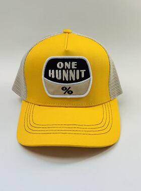 ONE HUNNIT复古卡车帽Soul Honey撞色网面可调节儿童潮流弯檐帽子