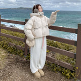 新款092-2555针织拼接短款羽绒服50绒P265控398，女装羽绒服，浙宝092