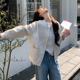 现货重工刺绣棒球服杏色092-2510-P155控228，女装短外套，浙宝092