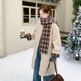 新款092-2556撞色格子羊羔毛P265控398，女装短外套，浙宝092
