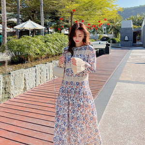 现货2021 碎花蕾丝连衣裙092-2111+图片