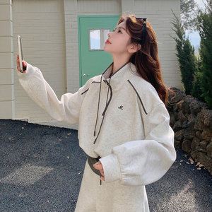 现货 092-2602浅灰休闲套装P175控288，女装运动套装，浙宝092