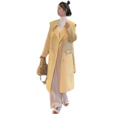 新款现货鸡蛋黄海军领双面呢092-2255-P285控398，女装毛呢外套，浙宝092