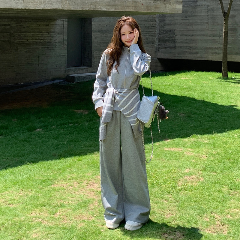 现货092-2527灰色运动套装P165控238,女装运动套装,浙宝092
