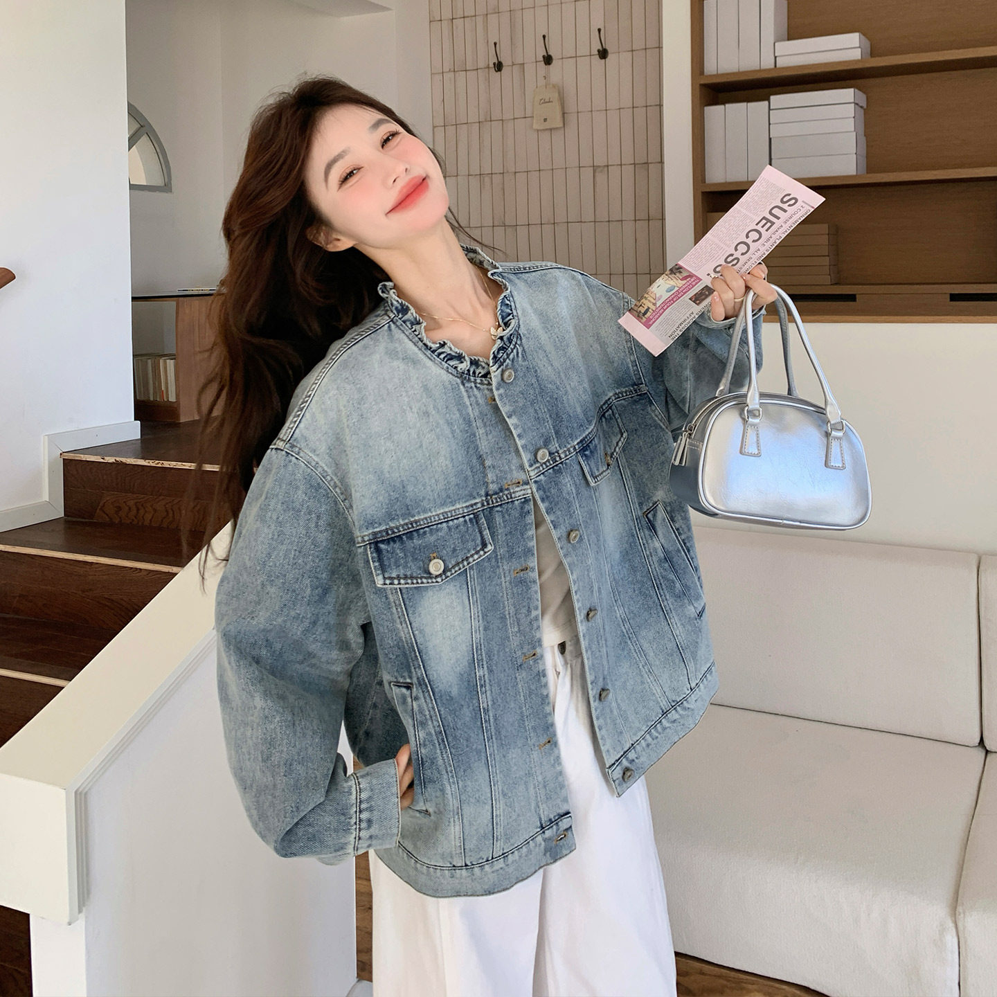 现货092-2605牛仔外套P165控268，女装短外套，浙宝092