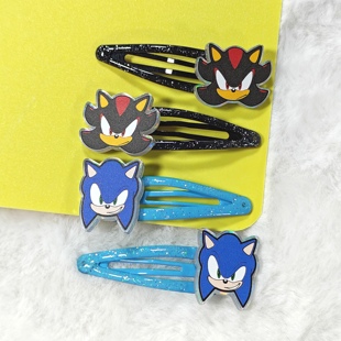 刺猬索尼克夏特周边发夹发饰亚克力镭射徽章高清IP角色