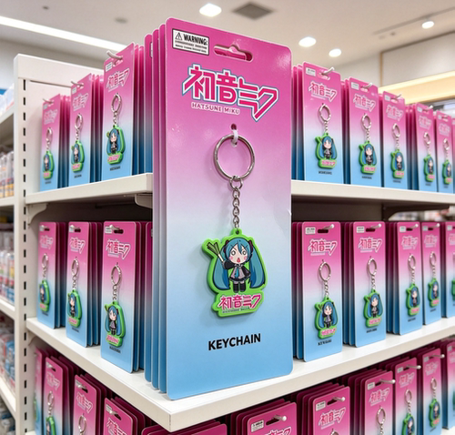 Hatsune Miku初音未来软胶钥匙扣 搞怪表情包挂件 二次元周边礼物