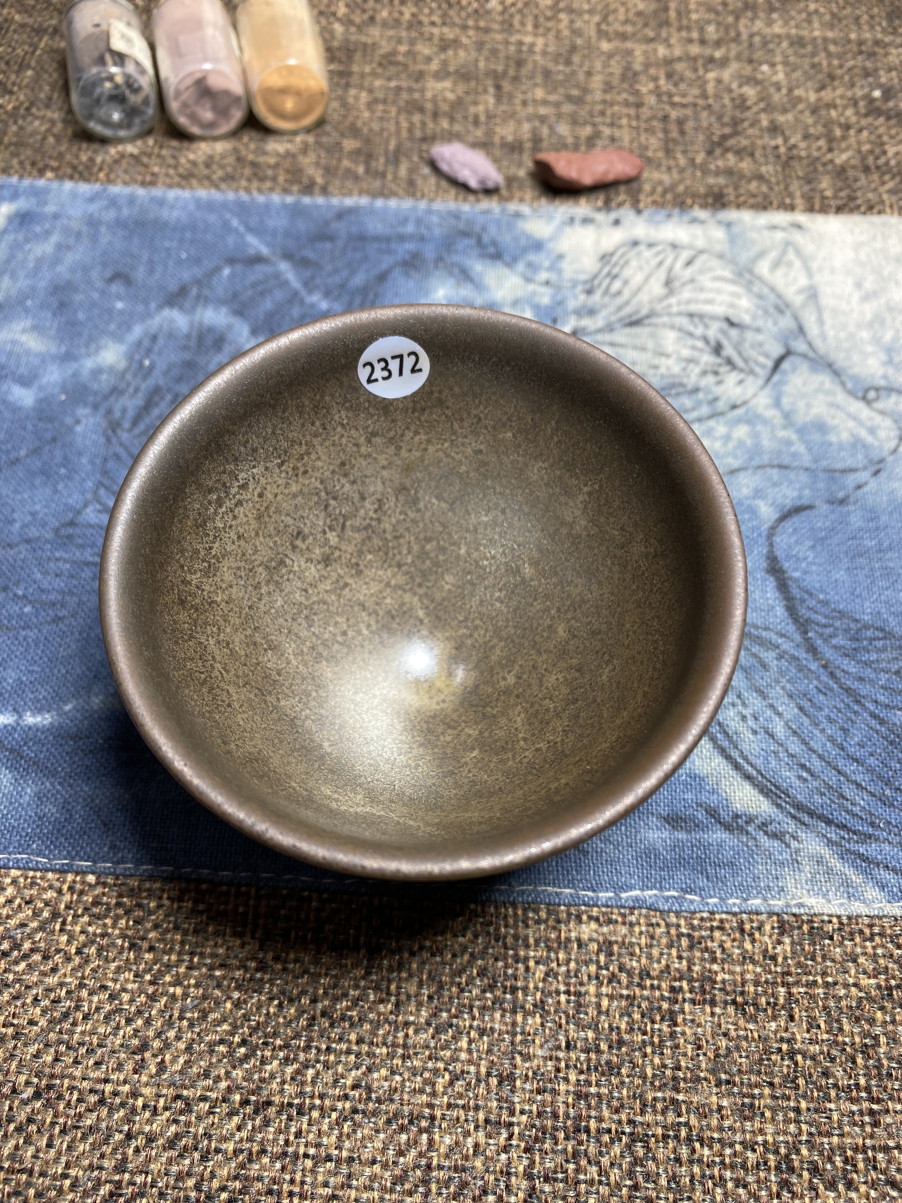 丞相龙窑柴烧建盏迷你束口口径7.5cm高5.1cm重量95g容量80cc