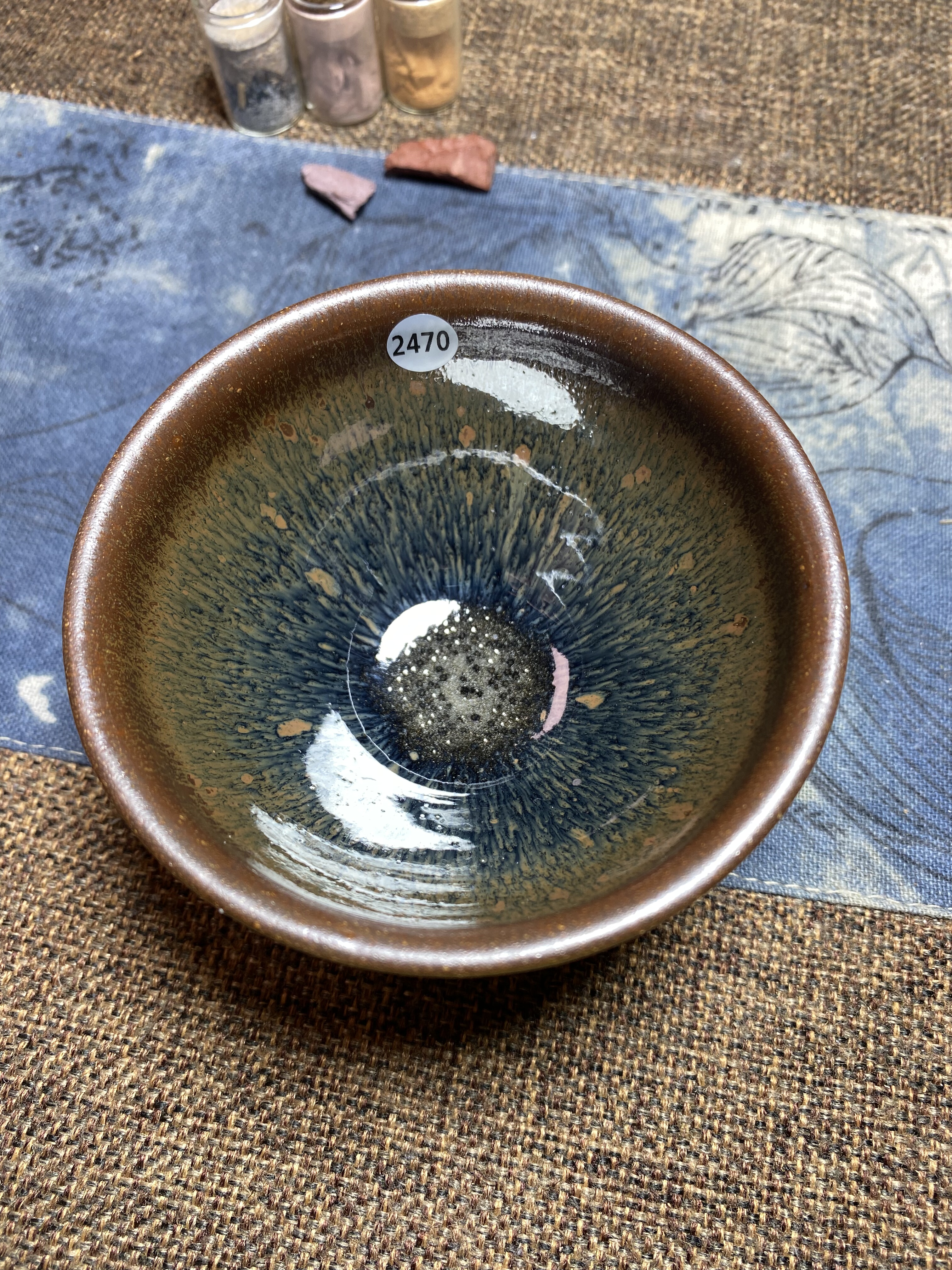 丞相龙窑柴烧建盏无足风水缸口径9.1cm高5.6cm重量169g容量150cc