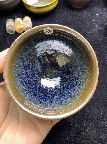 丞相龙窑柴烧建盏束口口径9.4cm高6cm重量231g容量140cc