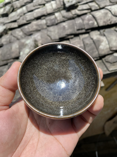 丞相龙窑柴烧建盏折身平口器型口径8.4cm高3.9cm重量126g容量80cc