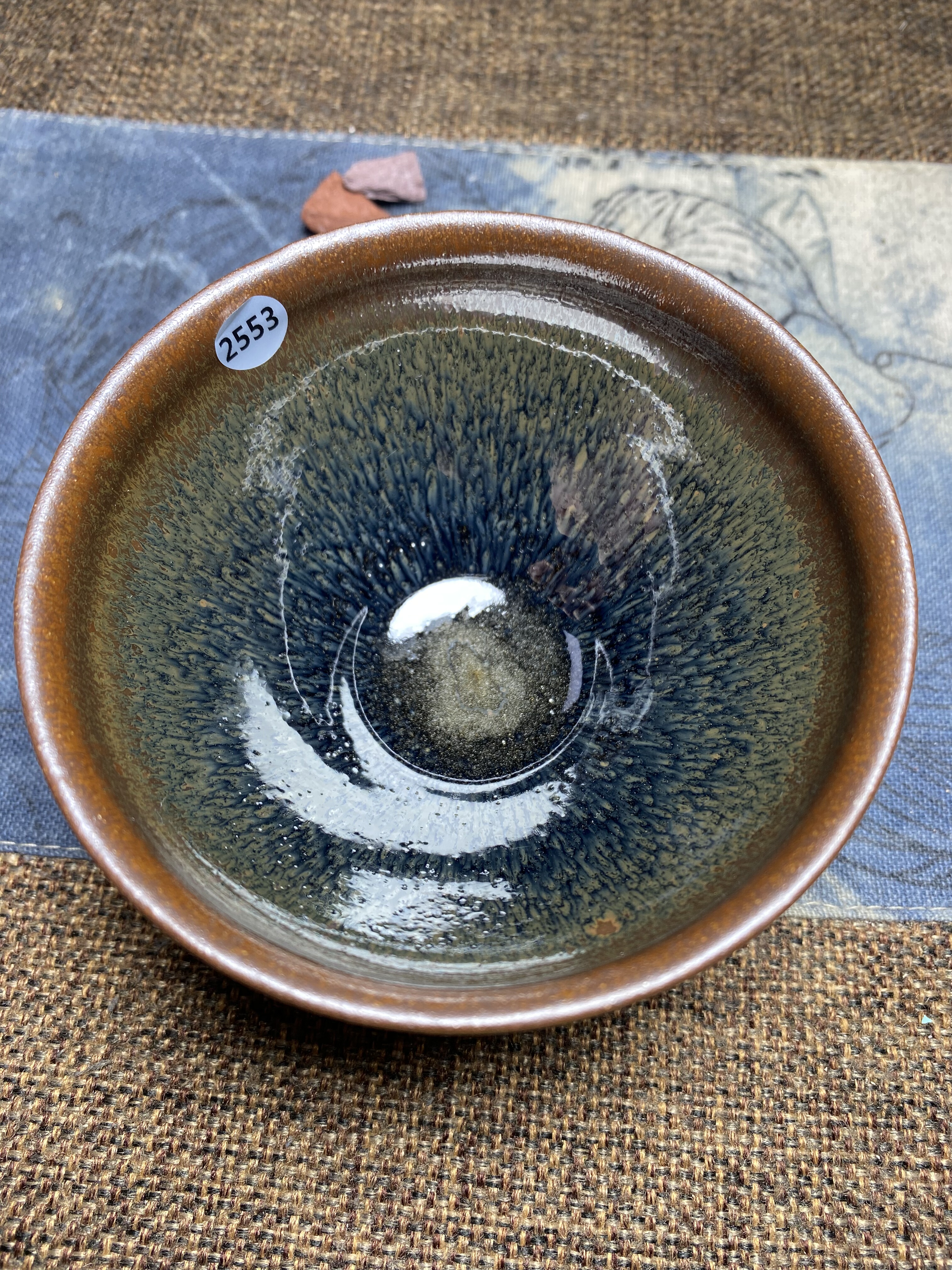 丞相龙窑柴烧建盏束口口径9.1cm高5.4cm重量176g容量140cc