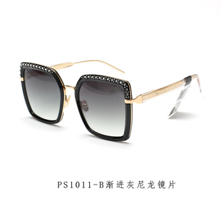 潮流墨镜PS1011 帕莎2019太阳镜圆脸大框眼镜防紫外线女士镶钻时尚