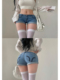 热裤 YoungGirlDay美式 辣妹性感低腰紧身包臀卷边显腿长牛仔短裤 女