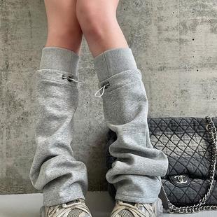 YoungGirlDay街头机能风时髦抽绳松紧堆堆袜运动休闲小腿中筒袜女