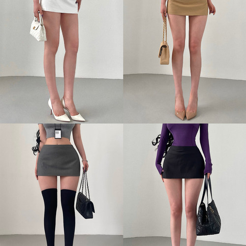 低腰带安全裤防走光西装半身裙