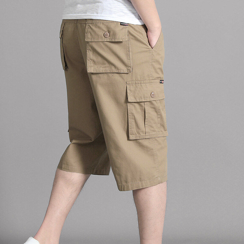 美式工装裤日系简约休闲裤男夏季薄款沙滩裤七分短裤韩版显高显瘦,男装,短裤,淘宝优惠券,粉丝福利购,淘宝优惠卷