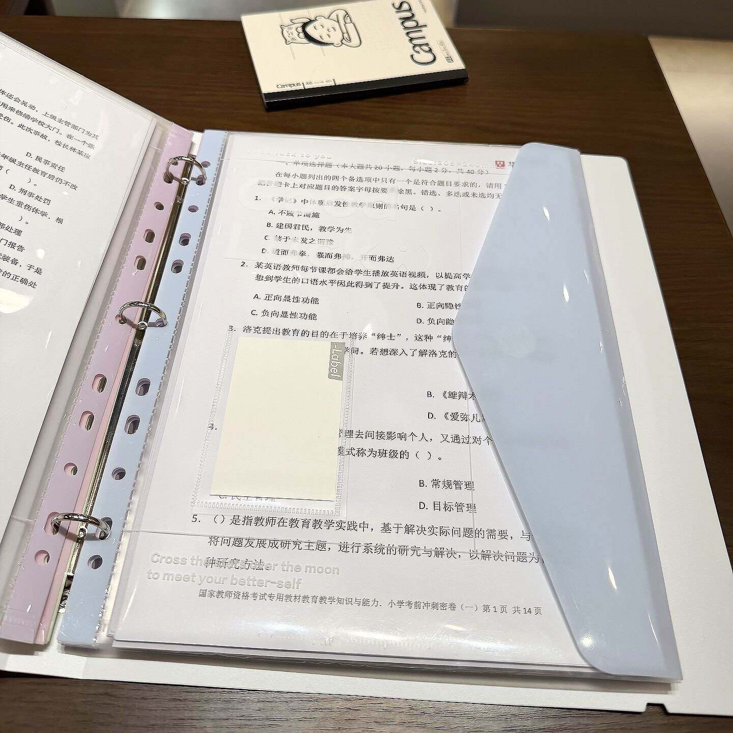 【学习搭子】活页文件夹透明插页学生专用a4资料夹防水试卷收纳袋