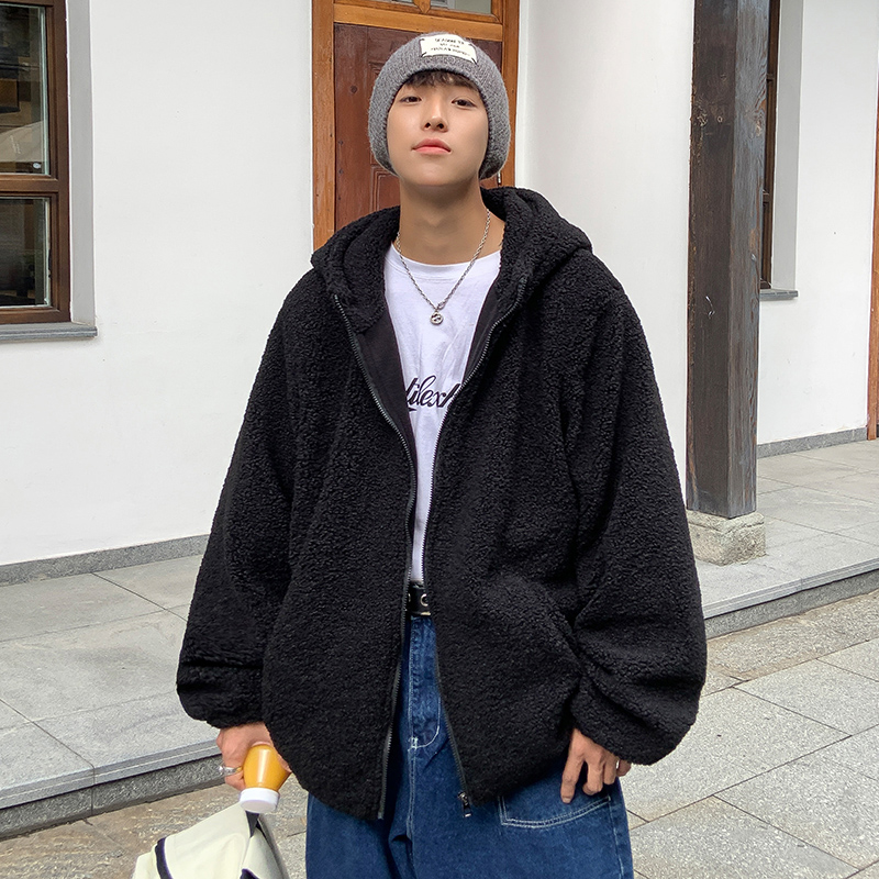 2025仓库现货冬装加绒羊羔毛棉衣连帽保暖棉服XZ415-YG66P110，男装棉衣，星座415