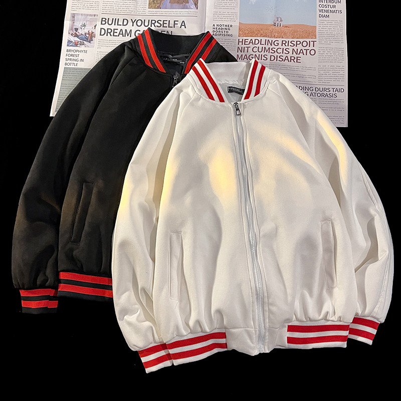 2023毛毯麂皮绒棒球服夹克美式外套男上衣DSA012A-JK522P70图片