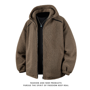 2025冬装羊羔毛棉衣连帽加厚加绒棉袄大码男装XZ415-YG1000P110,男装棉衣,星座415