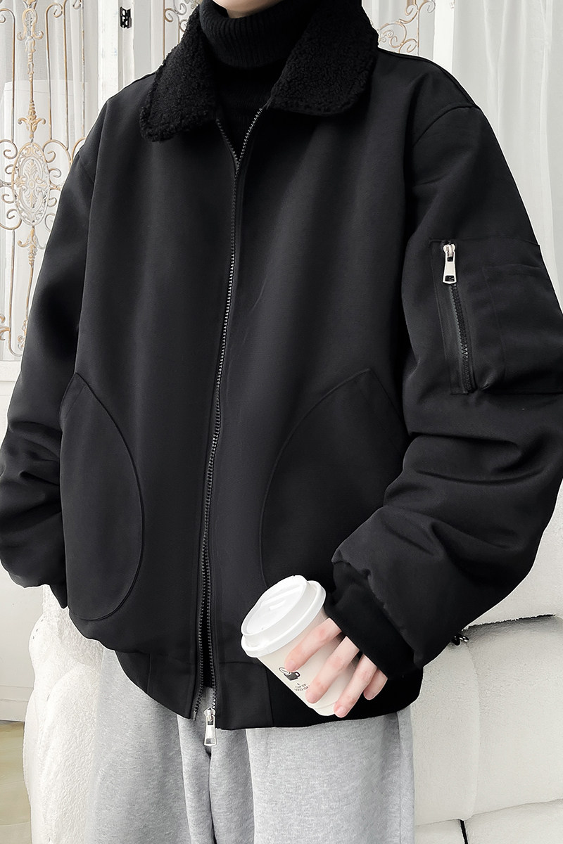 2025港风羊羔毛棉衣冬装保暖棉袄男装大码外套XZ415-M011P120,男装棉衣,星座415
